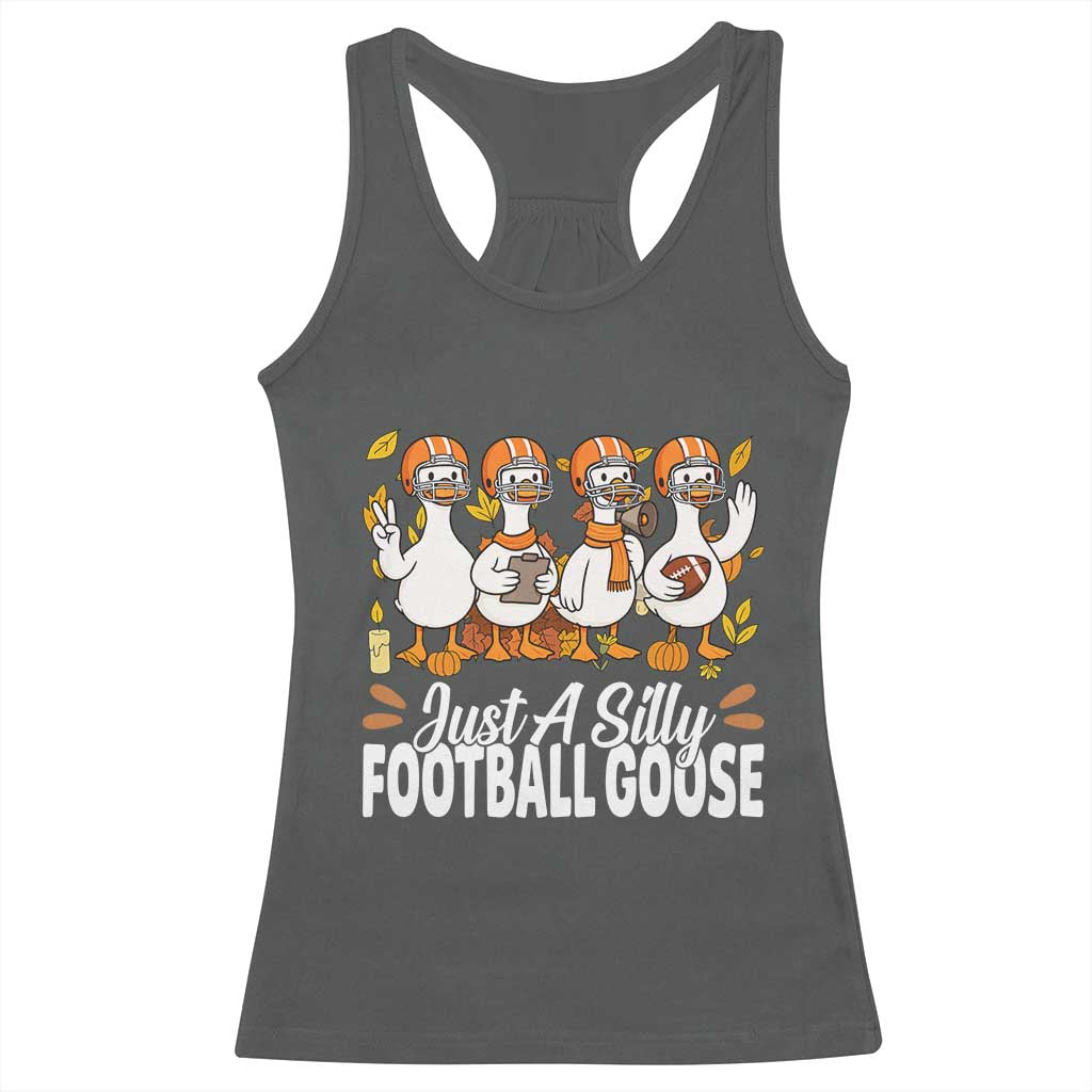 Just A Silly Football Racerback Tank Top Animal Sports Fan Gift - Wonder Print Shop