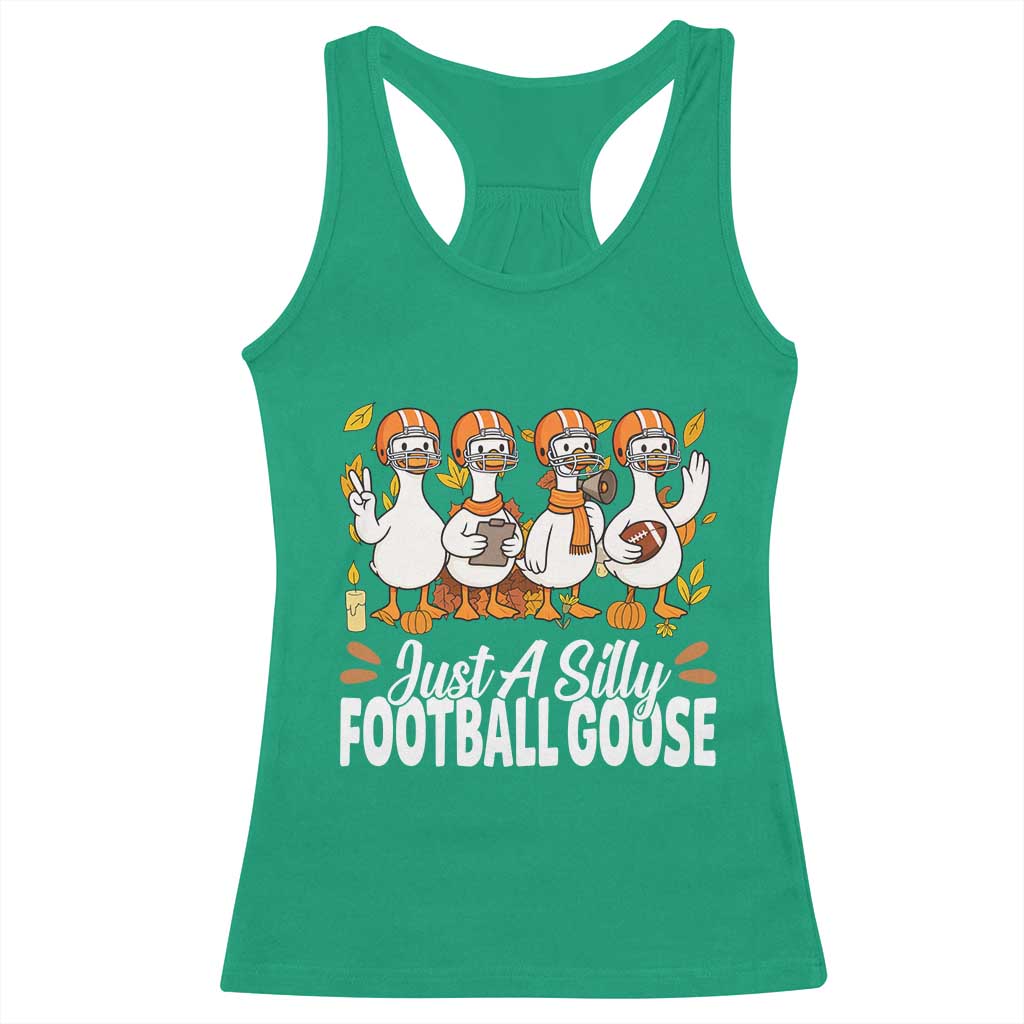 Just A Silly Football Racerback Tank Top Animal Sports Fan Gift - Wonder Print Shop