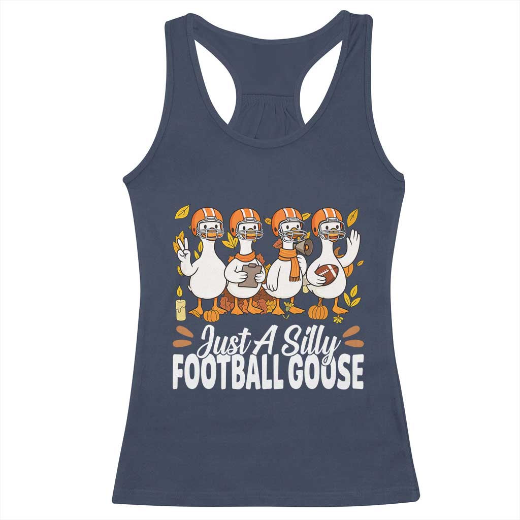 Just A Silly Football Racerback Tank Top Animal Sports Fan Gift - Wonder Print Shop