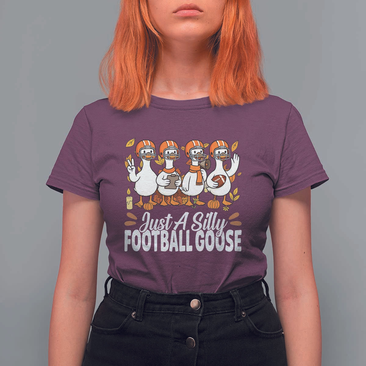 Just A Silly Football T Shirt For Women Animal Sports Fan Gift - Wonder Print Shop