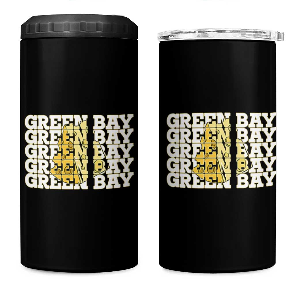Green Bay Football Fan Cheese Lover 4 in 1 Can Cooler Tumbler Supporter Gift Idea - Wonder Print Shop