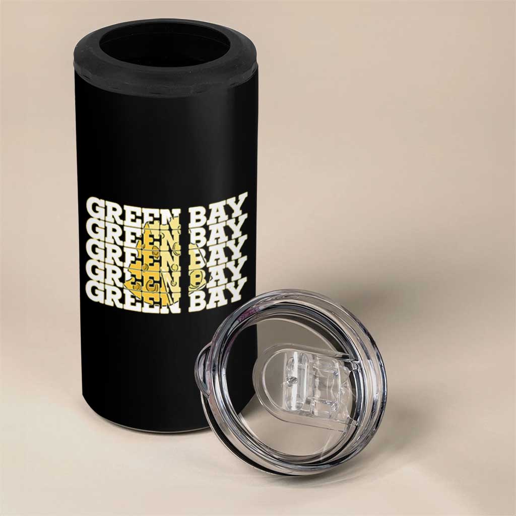 Green Bay Football Fan Cheese Lover 4 in 1 Can Cooler Tumbler Supporter Gift Idea - Wonder Print Shop