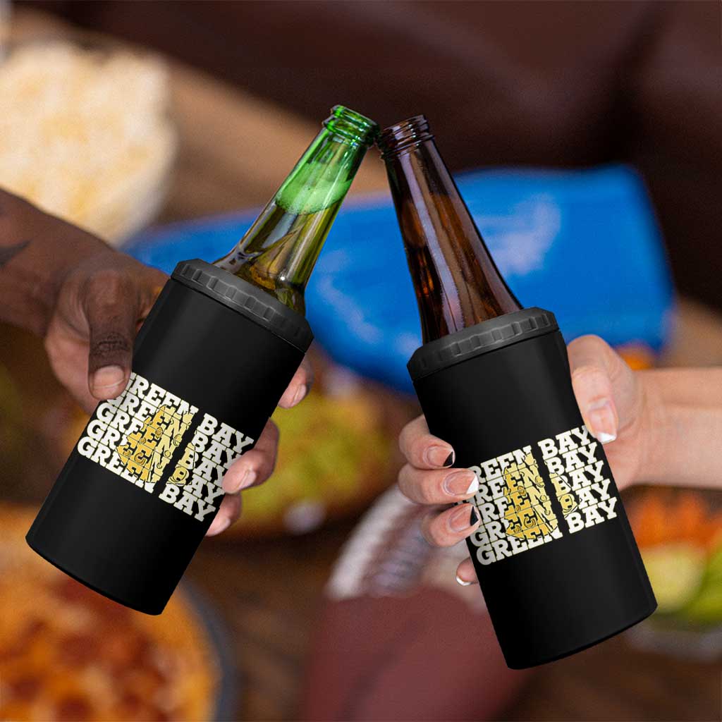 Green Bay Football Fan Cheese Lover 4 in 1 Can Cooler Tumbler Supporter Gift Idea - Wonder Print Shop