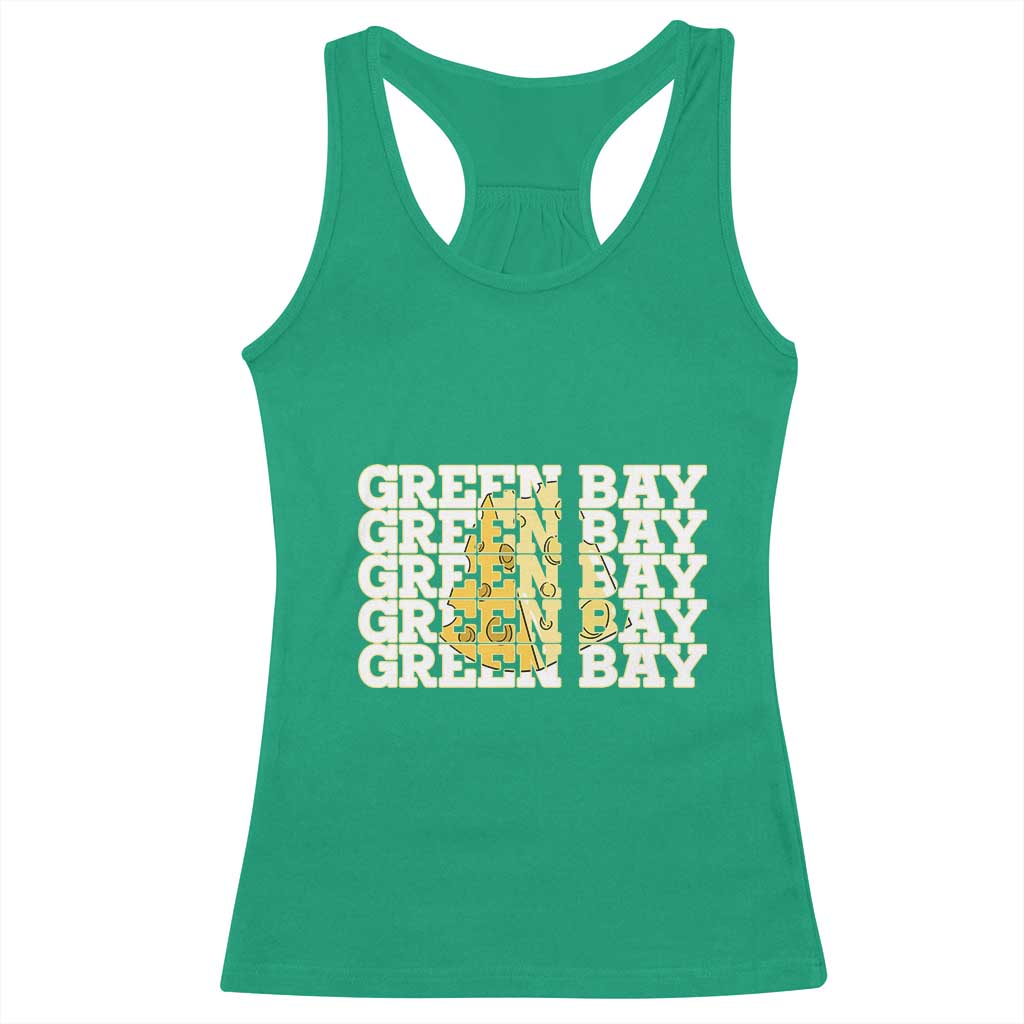 Green Bay Football Fan Cheese Lover Racerback Tank Top Supporter Gift Idea - Wonder Print Shop