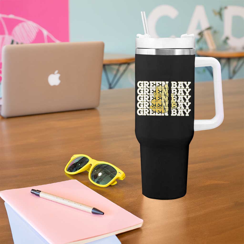 Green Bay Football Fan Cheese Lover Tumbler With Handle Supporter Gift Idea - Wonder Print Shop