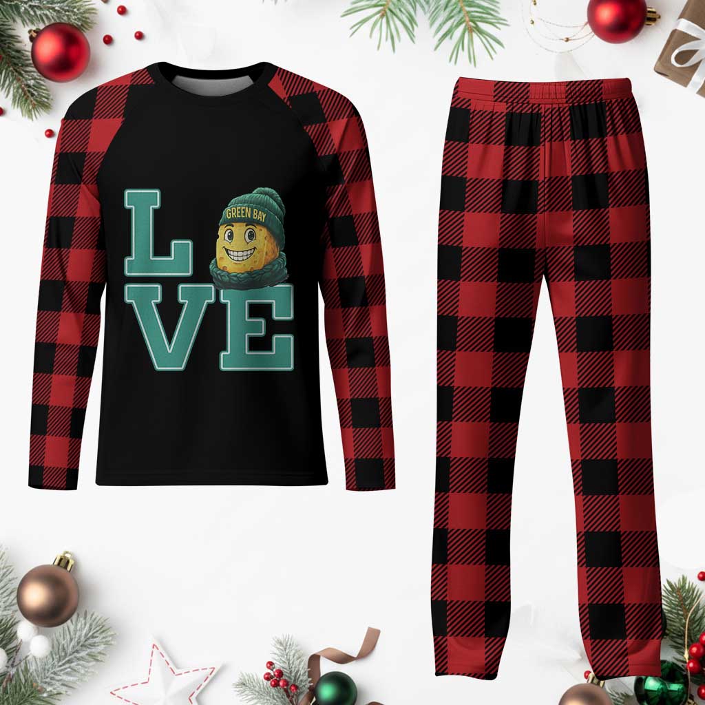 Green Bay Cheesehead Plaid Pajama Set Football Fan Supporter Gift Idea - Wonder Print Shop