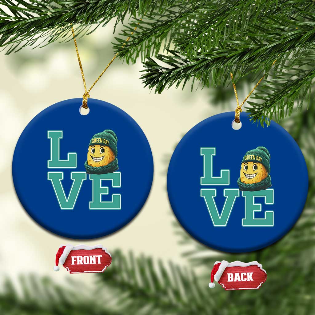 Green Bay Cheesehead Ceramic Ornament Football Fan Supporter Gift Idea - Wonder Print Shop