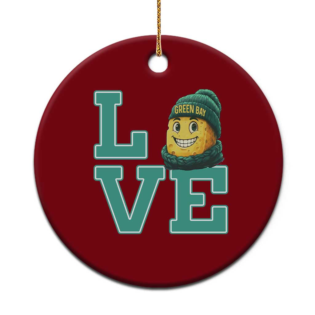 Green Bay Cheesehead Ceramic Ornament Football Fan Supporter Gift Idea - Wonder Print Shop