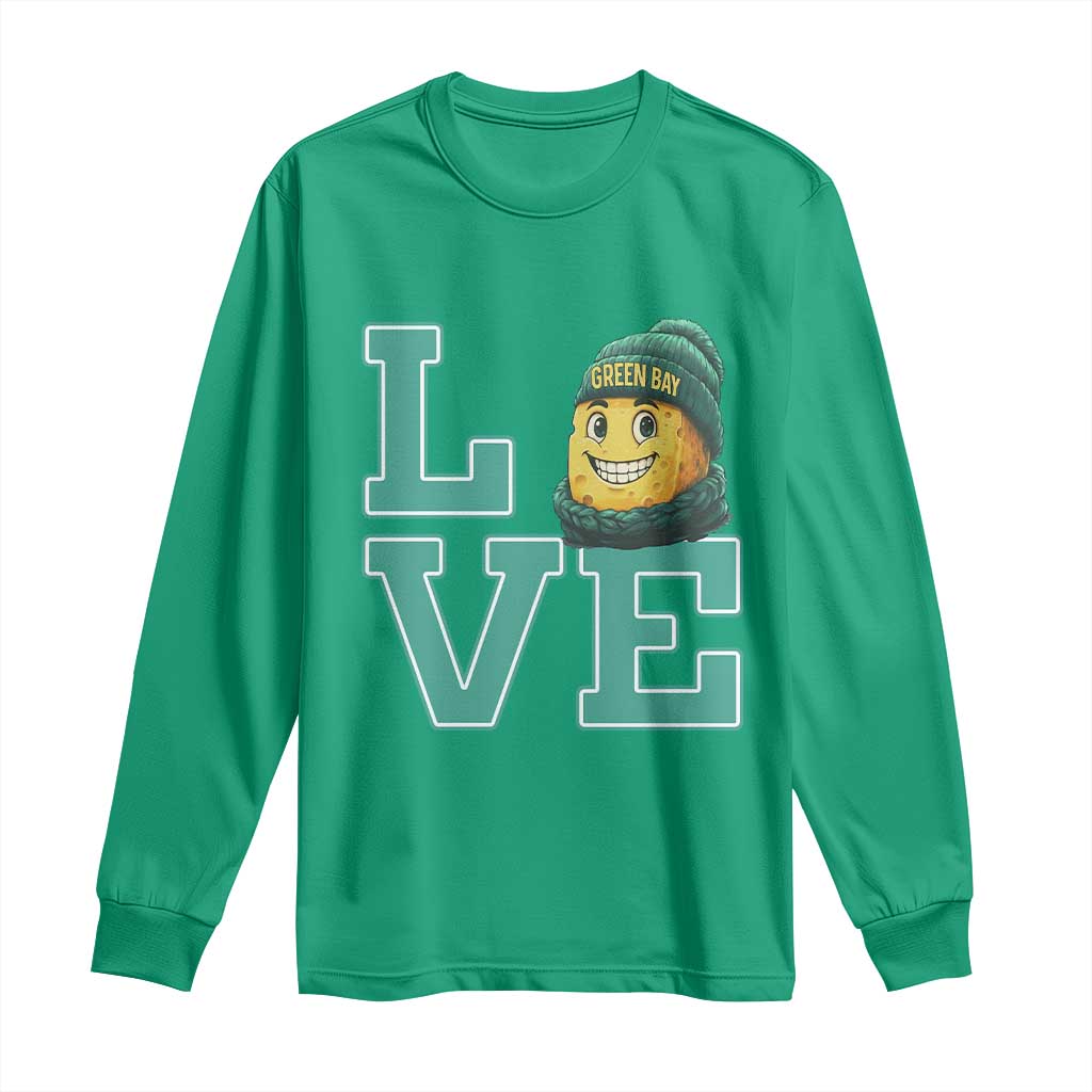 Green Bay Cheesehead Long Sleeve Shirt Football Fan Supporter Gift Idea - Wonder Print Shop