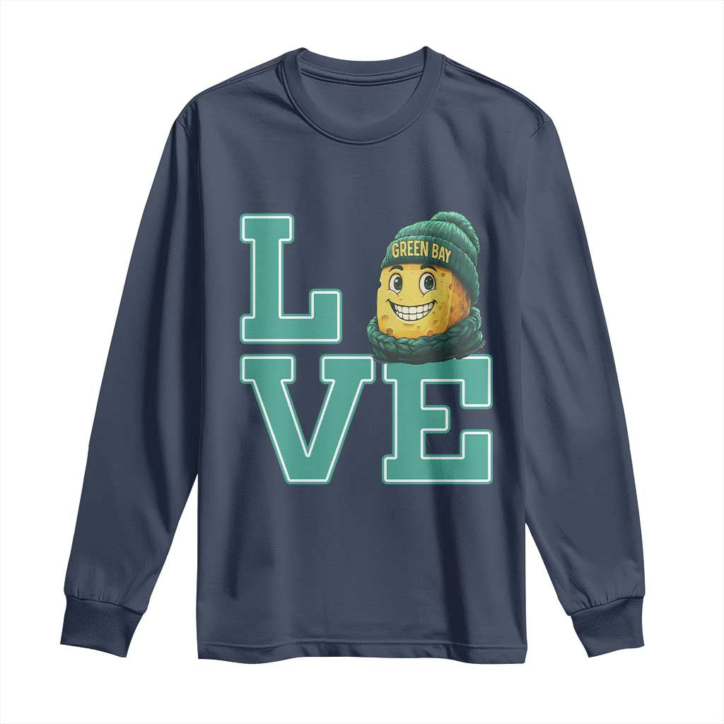 Green Bay Cheesehead Long Sleeve Shirt Football Fan Supporter Gift Idea - Wonder Print Shop