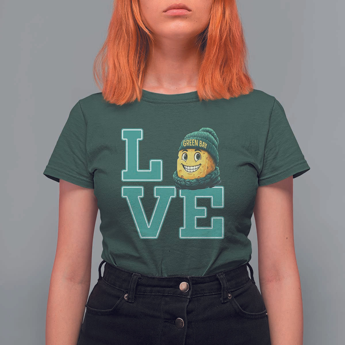 Green Bay Cheesehead T Shirt For Women Football Fan Supporter Gift Idea - Wonder Print Shop