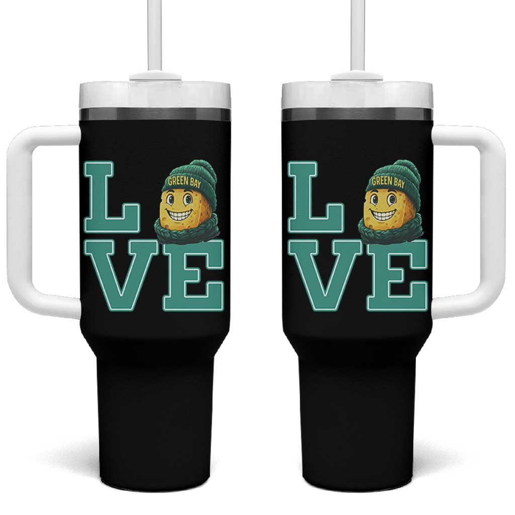 Green Bay Cheesehead Tumbler With Handle Football Fan Supporter Gift Idea - Wonder Print Shop