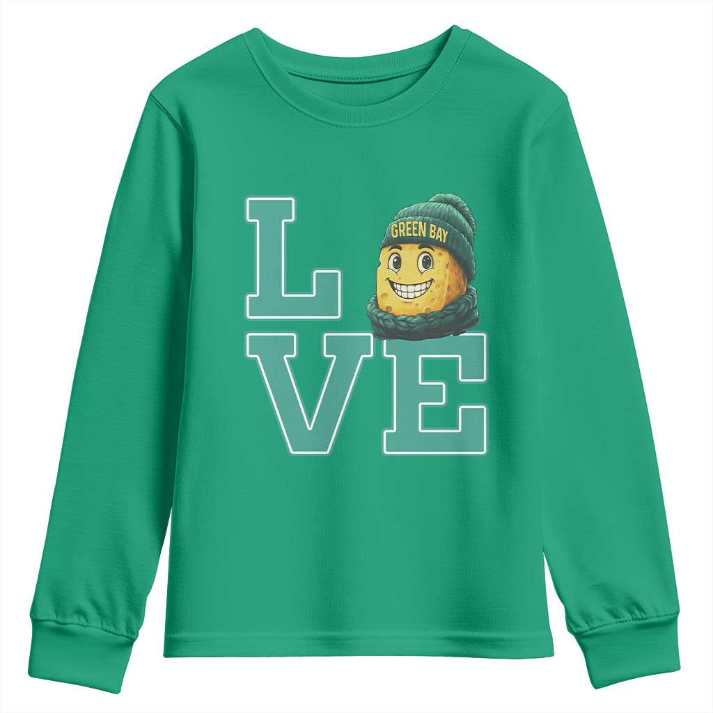 Green Bay Cheesehead Youth Sweatshirt Football Fan Supporter Gift Idea - Wonder Print Shop