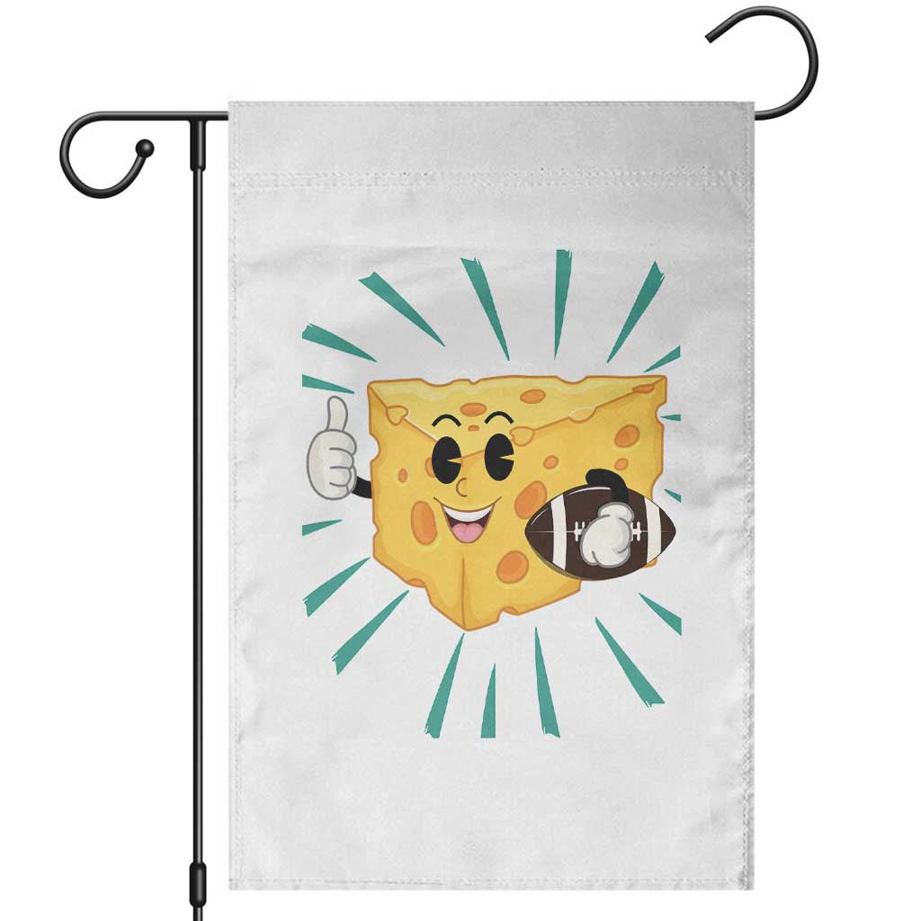 Funny Cheese Head Football Player Sports Gift Idea Garden Flag - Wonder Print Shop
