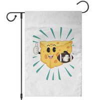 Funny Cheese Head Football Player Sports Gift Idea Garden Flag - Wonder Print Shop