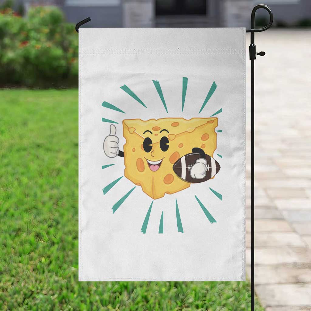 Funny Cheese Head Football Player Sports Gift Idea Garden Flag - Wonder Print Shop