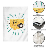 Funny Cheese Head Football Player Sports Gift Idea Garden Flag - Wonder Print Shop