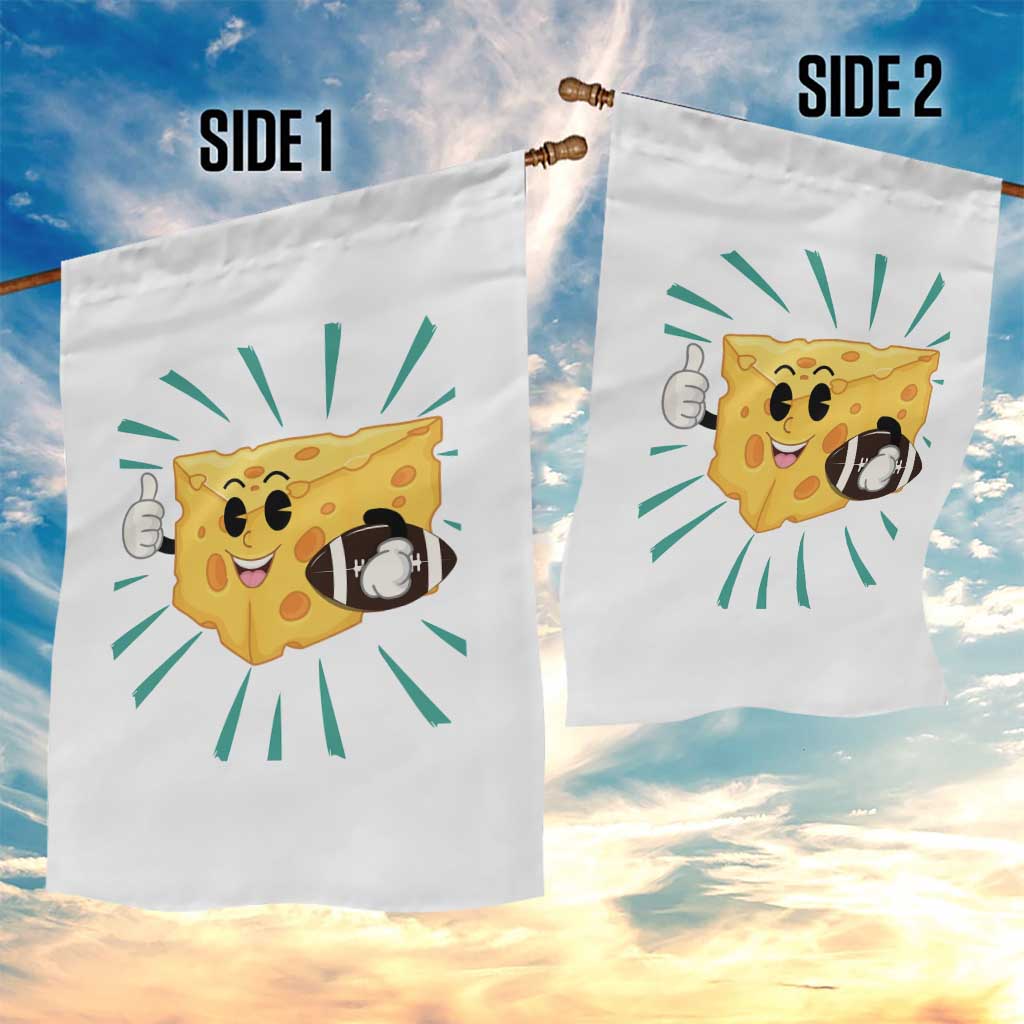 Funny Cheese Head Football Player Sports Gift Idea Garden Flag - Wonder Print Shop