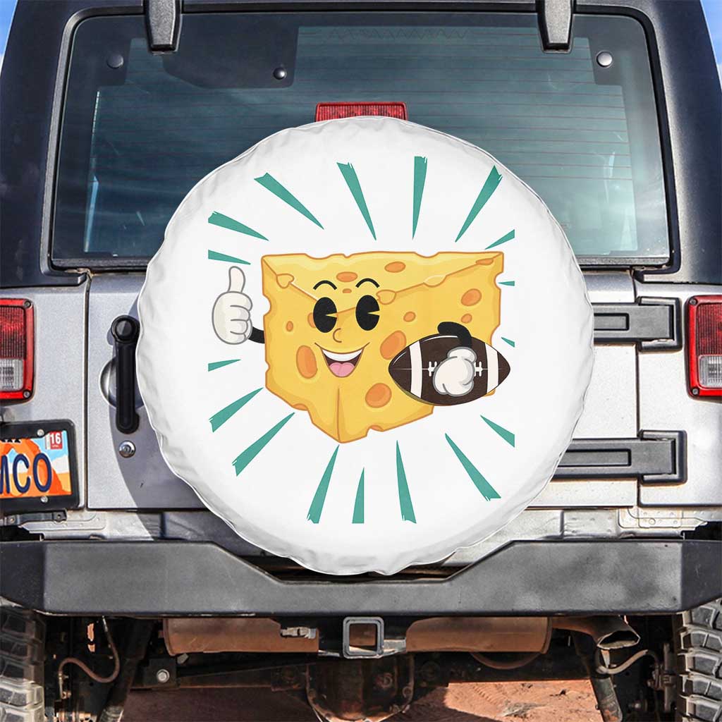 Funny Cheese Head Football Player Sports Gift Idea Spare Tire Cover - Wonder Print Shop