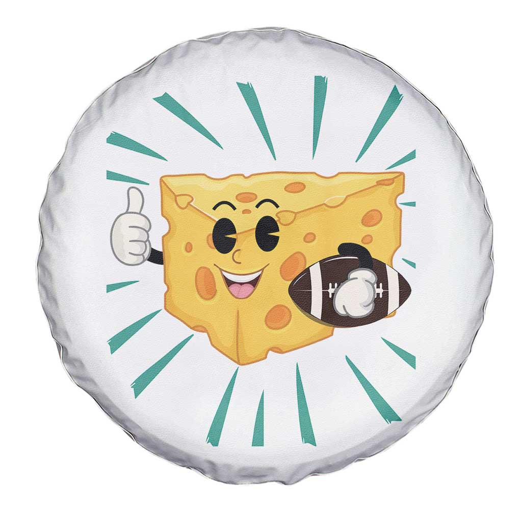 Funny Cheese Head Football Player Sports Gift Idea Spare Tire Cover - Wonder Print Shop