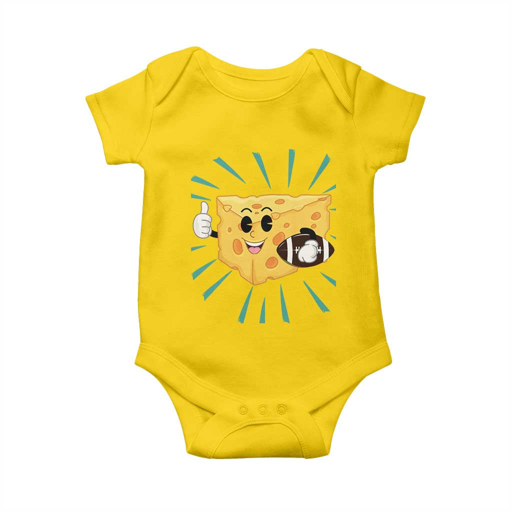 Funny Cheese Head Football Player Sports Gift Idea Baby Onesie - Wonder Print Shop