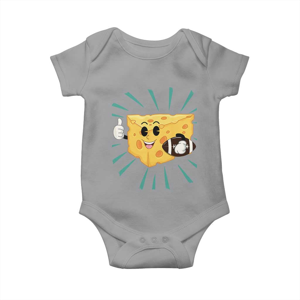 Funny Cheese Head Football Player Sports Gift Idea Baby Onesie - Wonder Print Shop