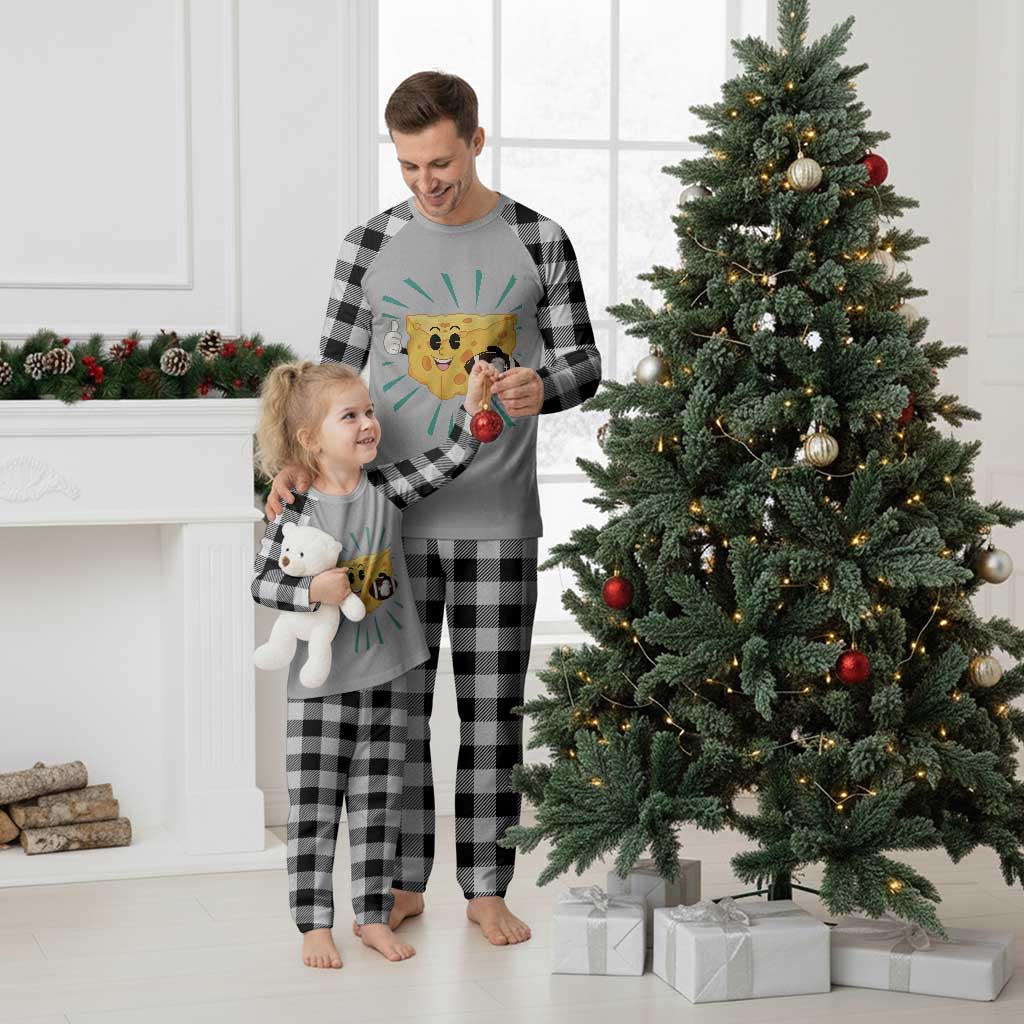 Funny Cheese Head Football Player Sports Gift Idea Plaid Pajama Set - Wonder Print Shop