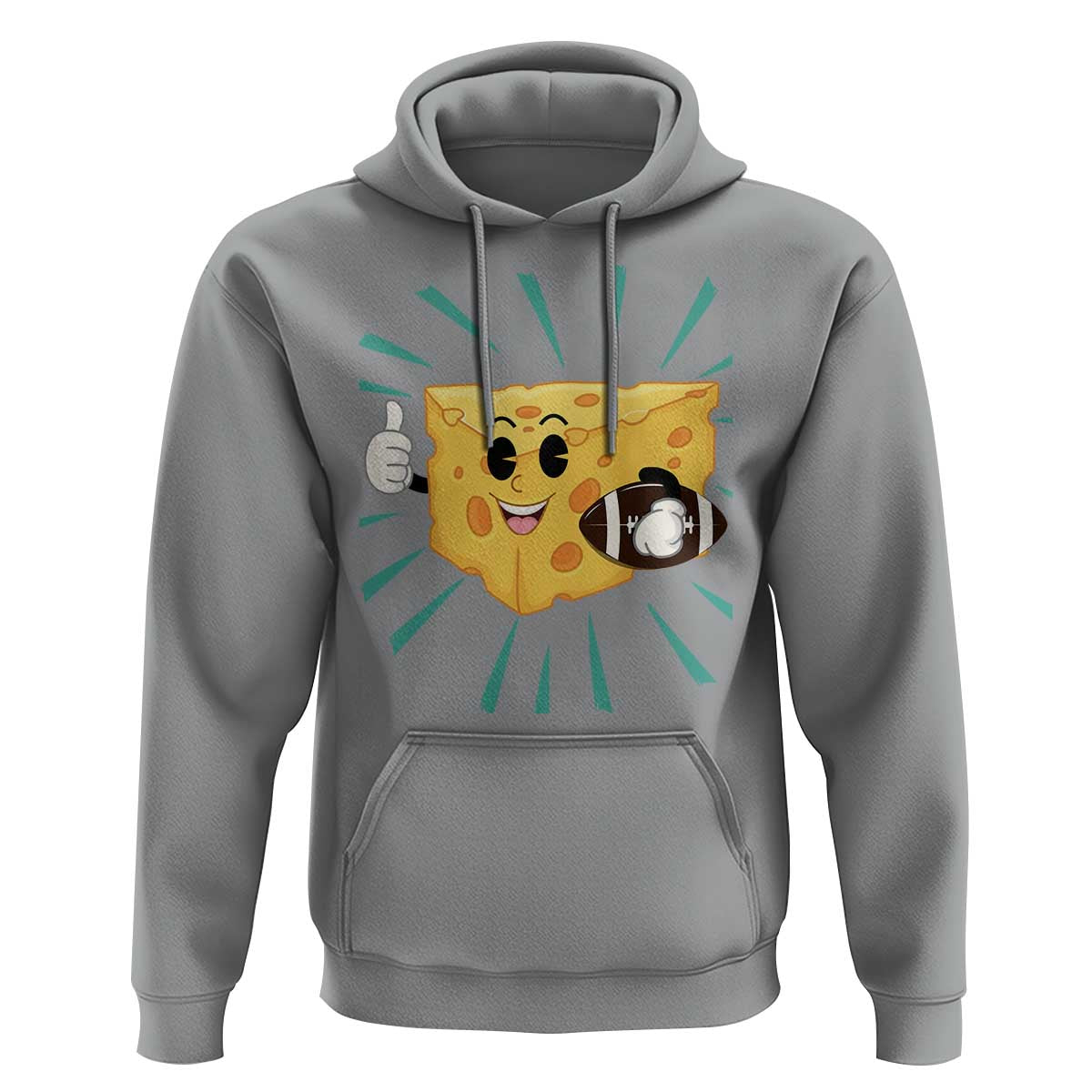 Funny Cheese Head Football Player Sports Gift Idea Hoodie - Wonder Print Shop