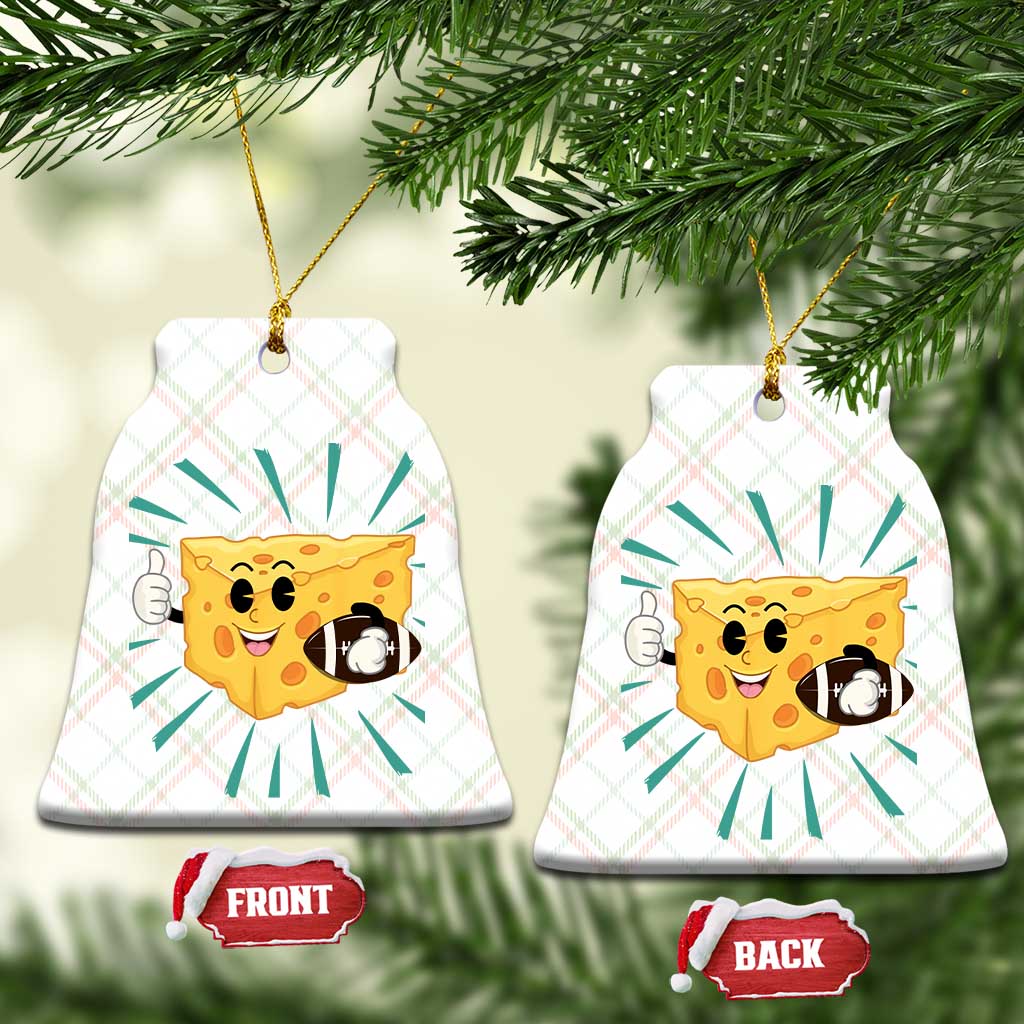 Funny Cheese Head Football Player Sports Gift Idea Ceramic Ornament - Wonder Print Shop