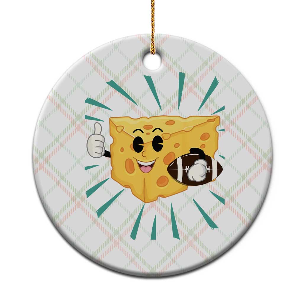 Funny Cheese Head Football Player Sports Gift Idea Ceramic Ornament - Wonder Print Shop