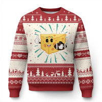 Funny Cheese Head Football Player Sports Gift Idea Ugly Christmas Sweater - Wonder Print Shop