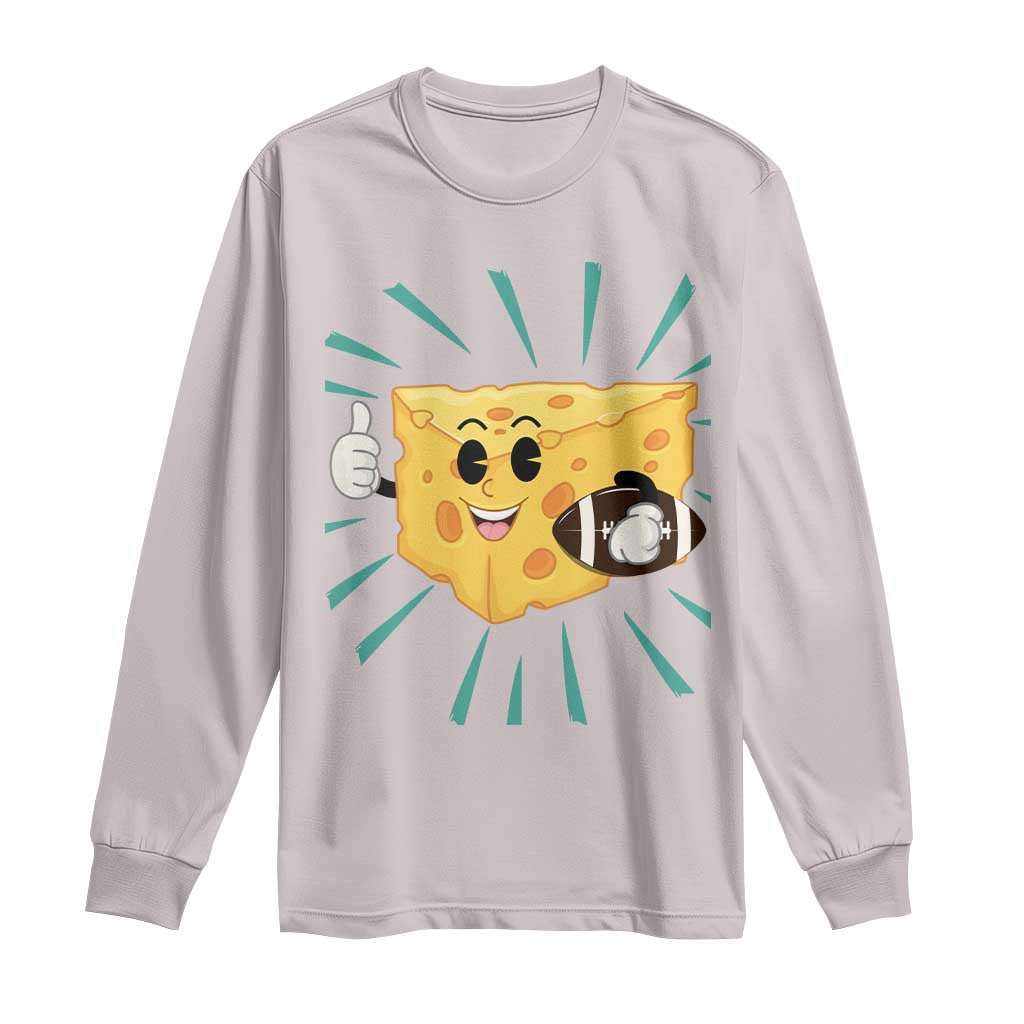 Funny Cheese Head Football Player Sports Gift Idea Long Sleeve Shirt - Wonder Print Shop