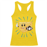 Funny Cheese Head Football Player Sports Gift Idea Racerback Tank Top - Wonder Print Shop