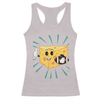 Funny Cheese Head Football Player Sports Gift Idea Racerback Tank Top - Wonder Print Shop