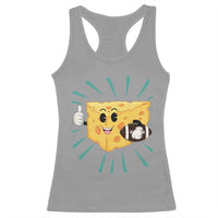 Funny Cheese Head Football Player Sports Gift Idea Racerback Tank Top - Wonder Print Shop