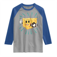 Funny Cheese Head Football Player Sports Gift Idea Raglan Shirt - Wonder Print Shop