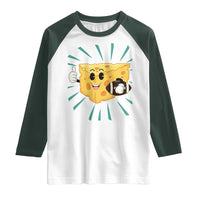 Funny Cheese Head Football Player Sports Gift Idea Raglan Shirt - Wonder Print Shop
