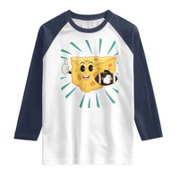 Funny Cheese Head Football Player Sports Gift Idea Raglan Shirt - Wonder Print Shop