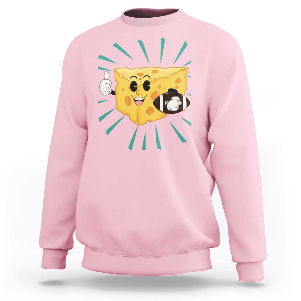 Funny Cheese Head Football Player Sports Gift Idea Sweatshirt - Wonder Print Shop