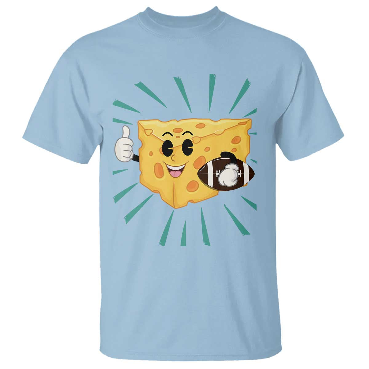 Funny Cheese Head Football Player Sports Gift Idea T Shirt - Wonder Print Shop