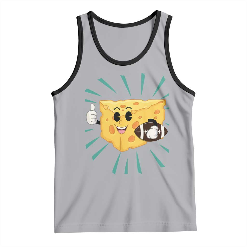 Funny Cheese Head Football Player Sports Gift Idea Tank Top - Wonder Print Shop