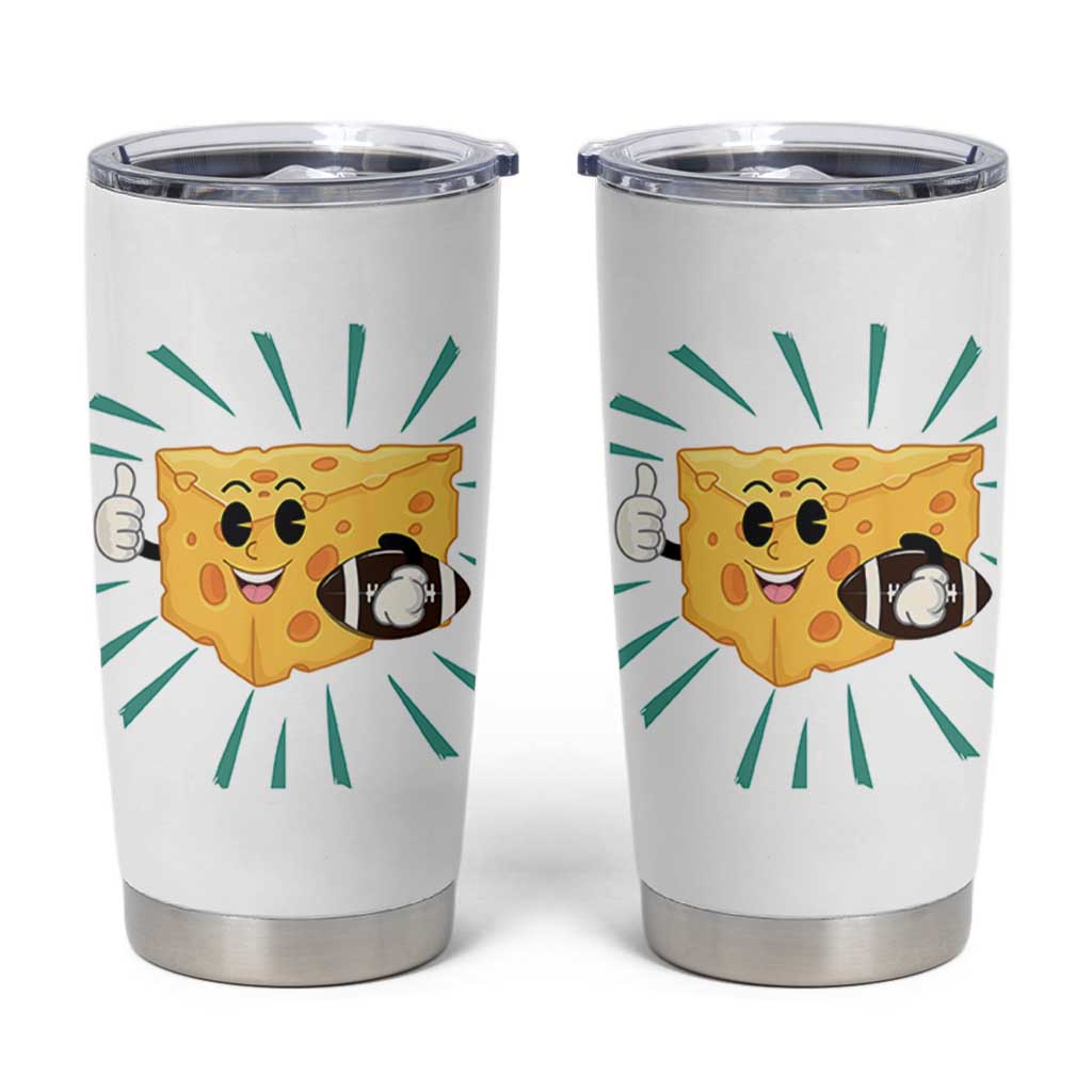 Funny Cheese Head Football Player Sports Gift Idea Tumbler Cup - Wonder Print Shop