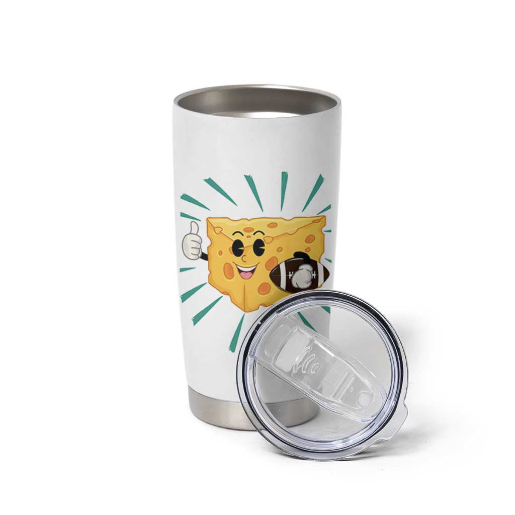 Funny Cheese Head Football Player Sports Gift Idea Tumbler Cup - Wonder Print Shop