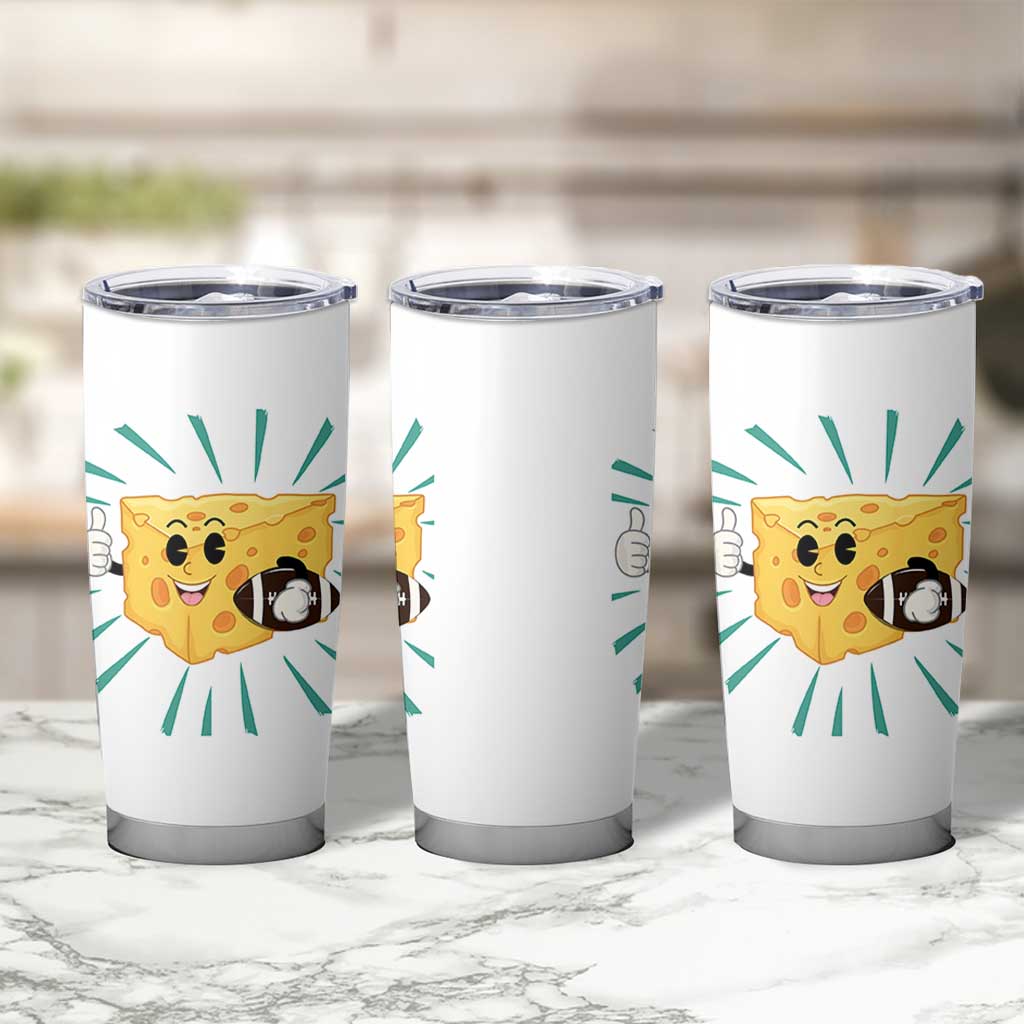 Funny Cheese Head Football Player Sports Gift Idea Tumbler Cup - Wonder Print Shop