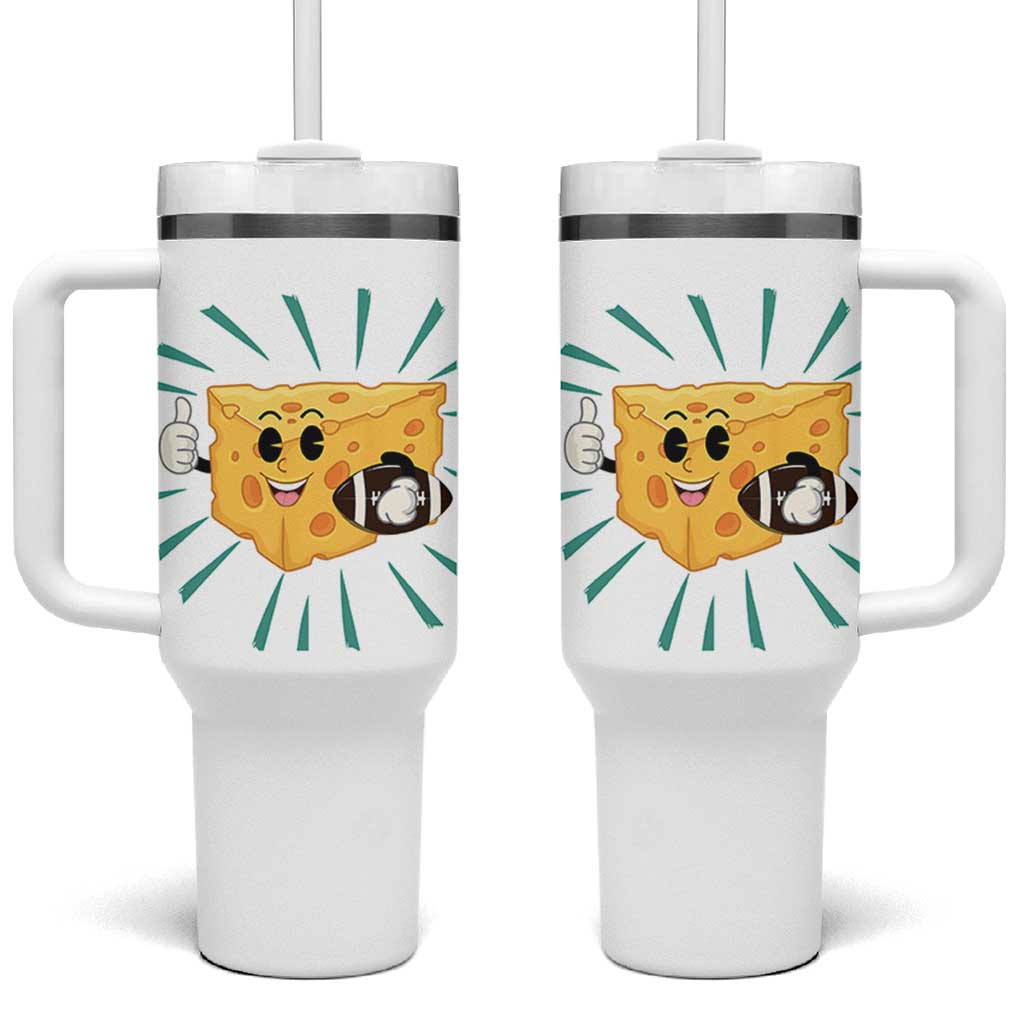 Funny Cheese Head Football Player Sports Gift Idea Tumbler With Handle - Wonder Print Shop