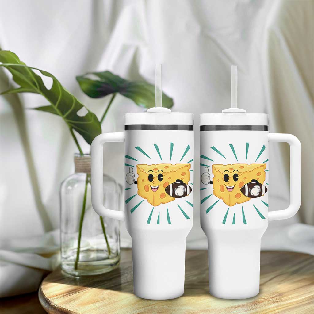 Funny Cheese Head Football Player Sports Gift Idea Tumbler With Handle - Wonder Print Shop