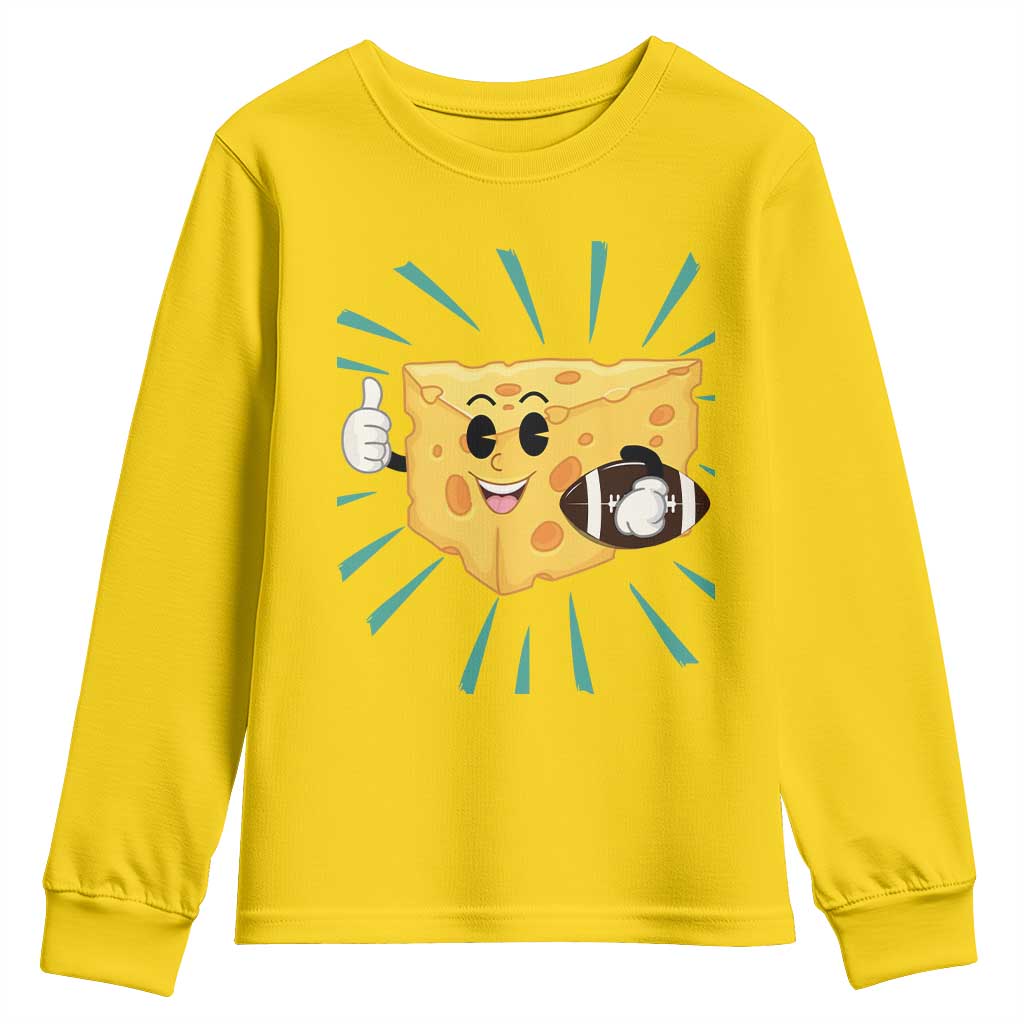 Funny Cheese Head Football Player Sports Gift Idea Youth Sweatshirt - Wonder Print Shop