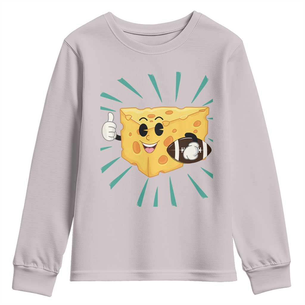 Funny Cheese Head Football Player Sports Gift Idea Youth Sweatshirt - Wonder Print Shop
