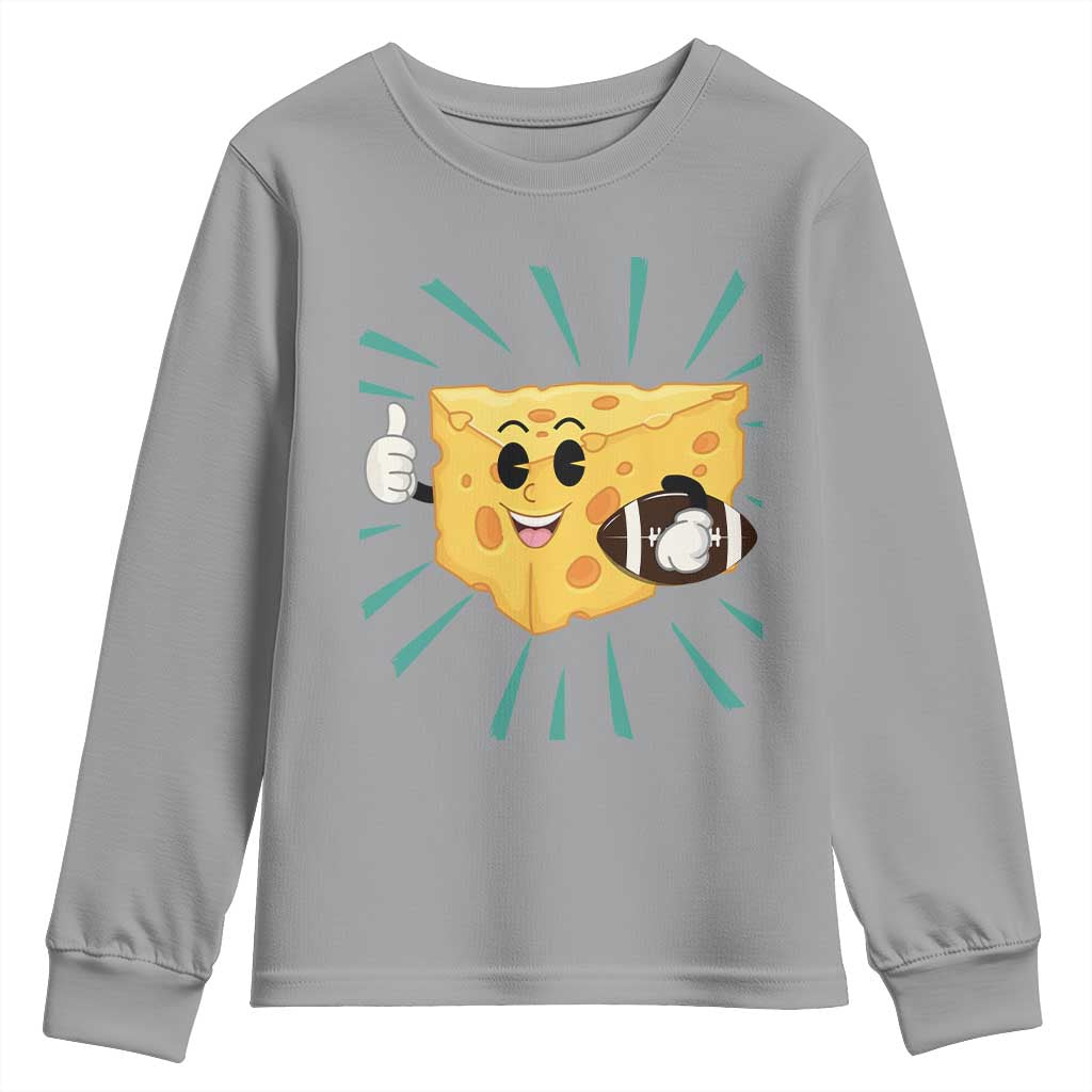 Funny Cheese Head Football Player Sports Gift Idea Youth Sweatshirt - Wonder Print Shop