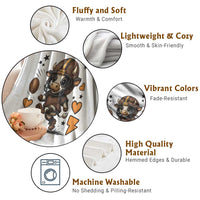 Football Lover Throw Blanket Cute Dairy Cow Playing Football - Wonder Print Shop